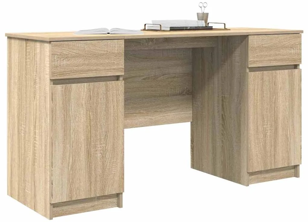 vidaXL Γραφείο Sonoma Δρυς 140 x 49 x 76 εκ. Επεξεργασμένο ξύλο