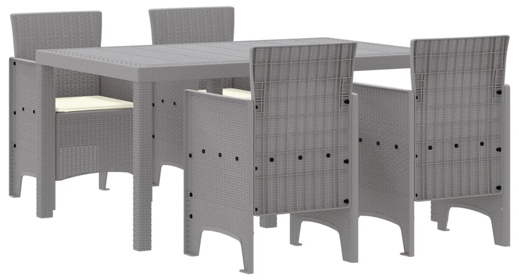 vidaXL Σετ Τραπεζαρίας Κήπου 5 pcs Ανοιχτό γκρι 150 x 100 x 73 εκ.