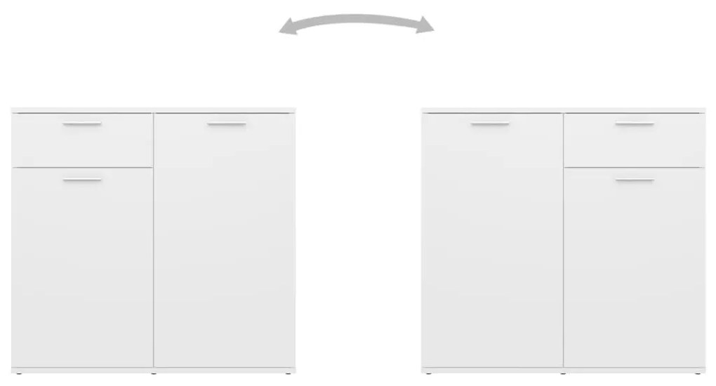 Μπουφές Λευκός 160 x 36 x 75 εκ. από Μοριοσανίδα (2x805770) - Λευκό