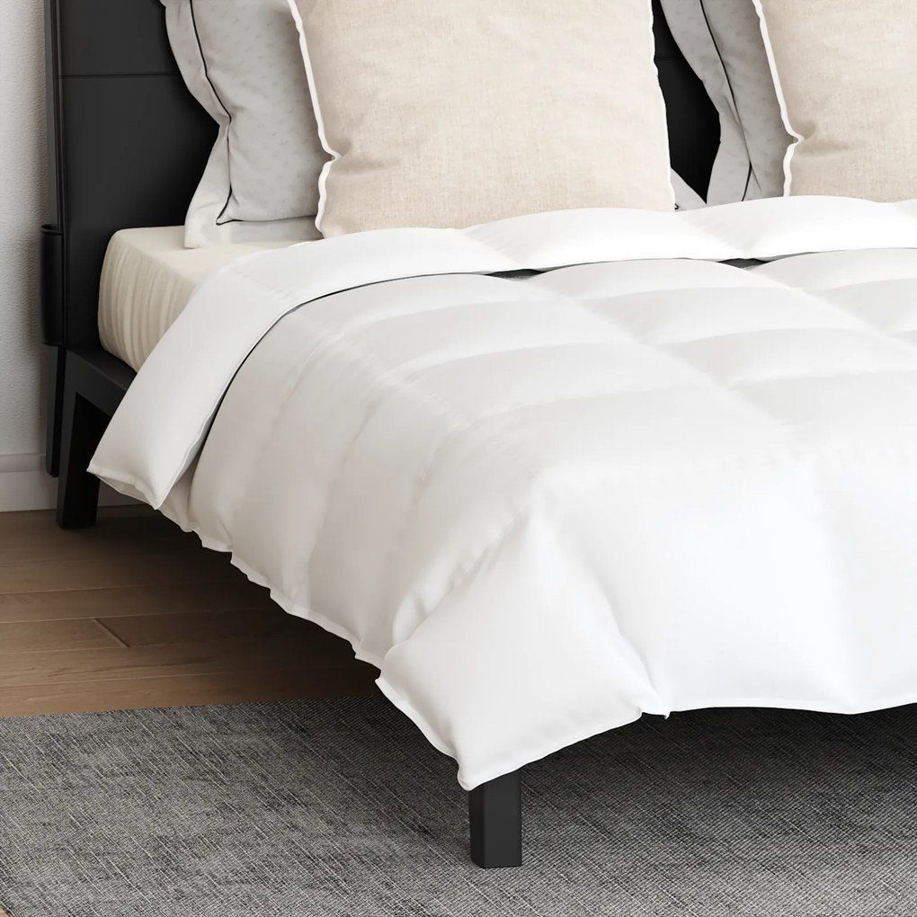 vidaXL Πάπλωμα με μαξιλάρι 3 pcs Λευκό 200 x 200 cm Πούπουλο