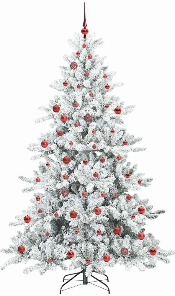 vidaXL Τεχνητό Χριστουγεννιάτικο Δέντρο με Άξονα Λευκό 210 cm PVC