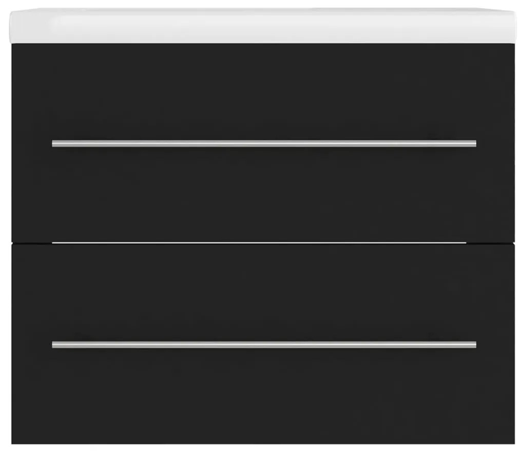 vidaXL Ντουλάπι Μπάνιου με Νιπτήρα Μαύρο από Επεξεργασμένο Ξύλο