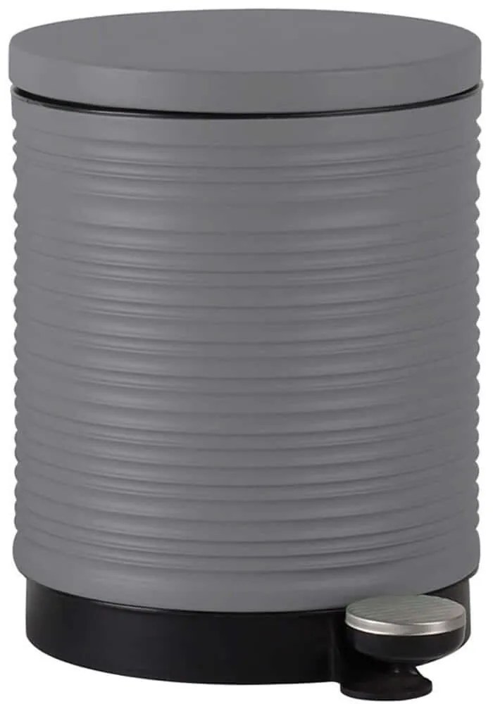 Κάδος Απορριμμάτων Soft Close Ριγέ 845088 28,8x20,5x26,6cm 5lt Grey Ankor Μέταλλο