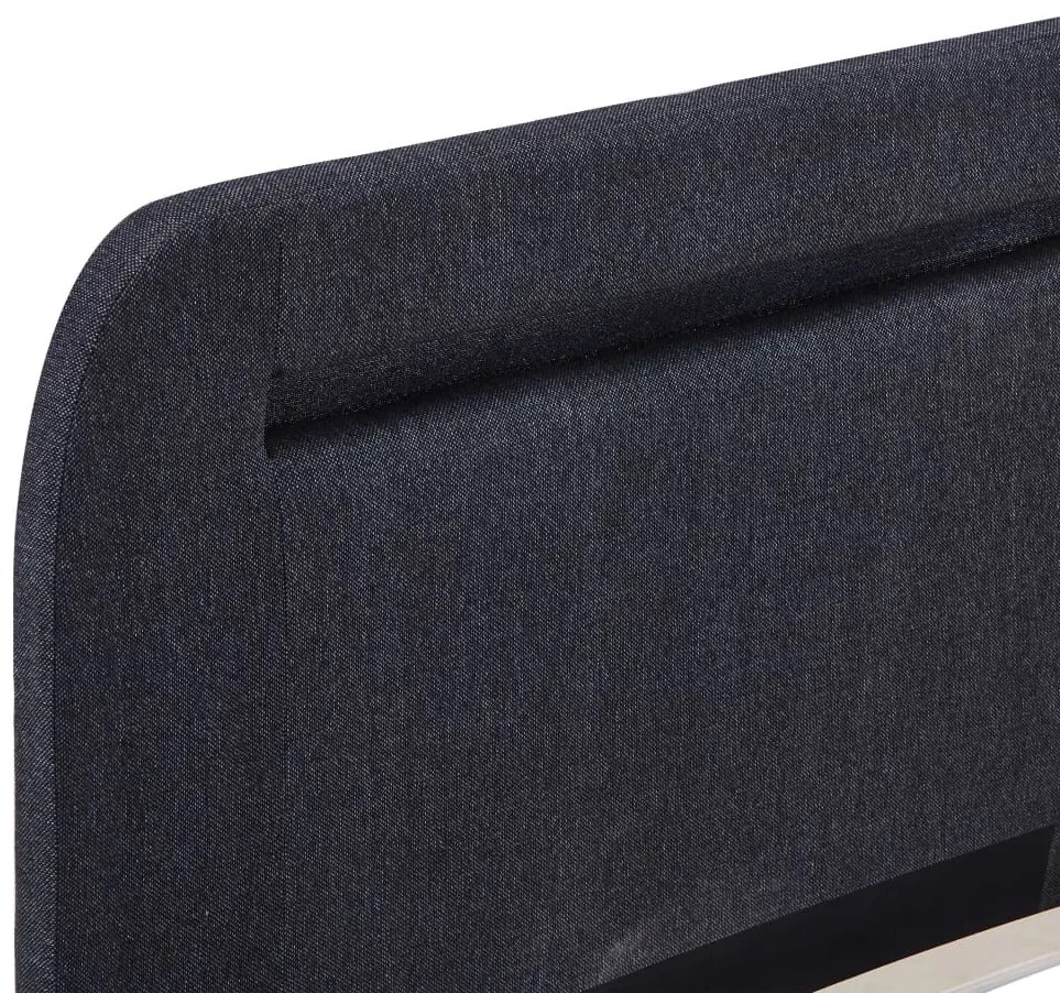 vidaXL Πλαίσιο Κρεβατιού με LED Σκούρο Γκρι 180 x 200 εκ. Υφασμάτινο