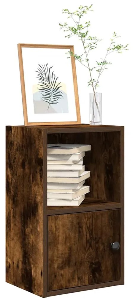 Βιβλιοθήκη Καπνιστή Δρυς 31x24x52 εκ. από Επεξεργασμένο Ξύλο