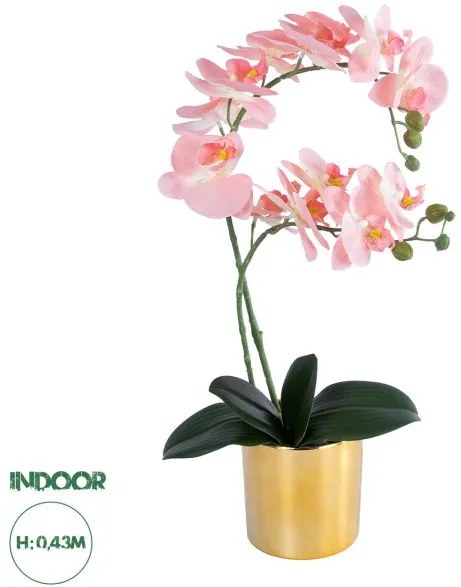 Artificial Garden SALMON PINK ORCHID 21129 Διακοσμητικό Φυτό Φούξια Ορχιδέα Υ43cm Globostar-21129-Φούξια 21129