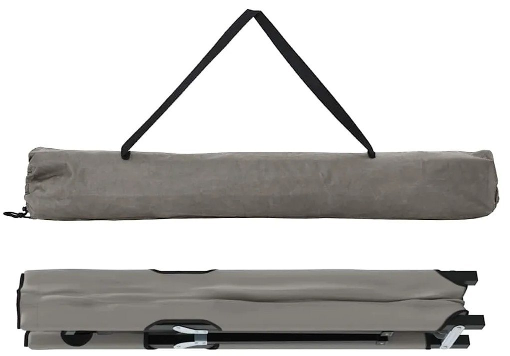 vidaXL Αναδιπλούμενο Κρεβάτι Κάμπινγκ 2 pcs Γκρι 206 x 76 x 74 εκ