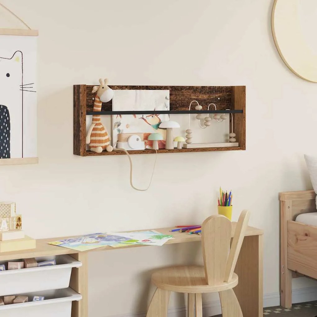 vidaXL Ράφι Περιοδικών Παλιό ξύλο 80 x 12 x 30 εκ Επεξεργασμένο ξύλο