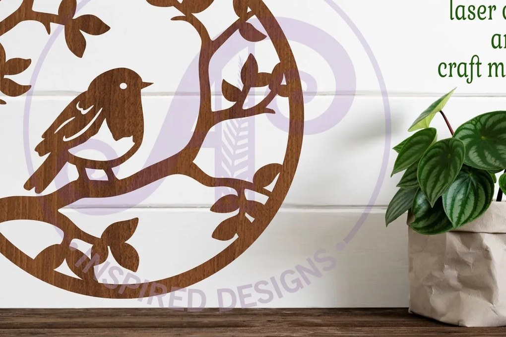 Σετ των 2 Intra απο ξύλο plywood 3mm-4mm πάχος – Επιγραφή τοίχου Robin Bird, Αρχείο. Δίασταση  40x30 cm INTRAFABR-96973593