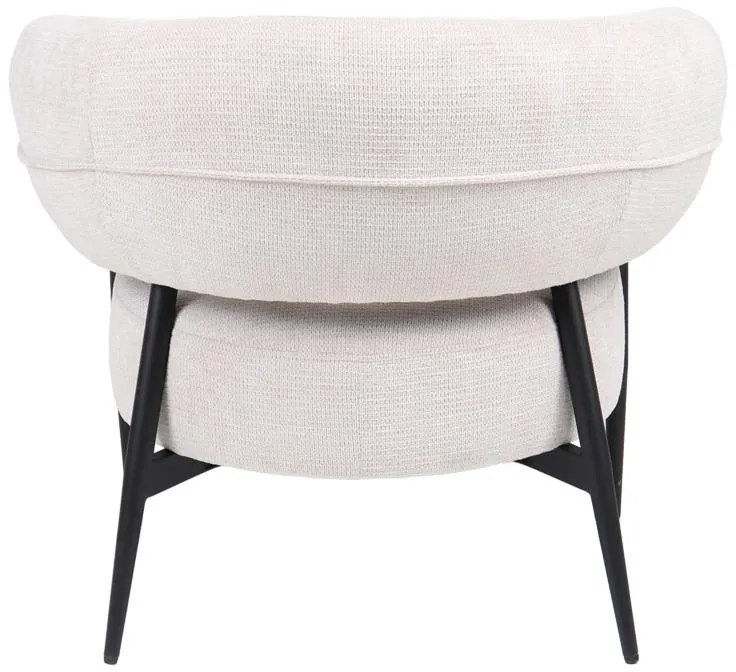 Πολυθρόνα Penfel ύφασμα σε κρεμ απόχρωση με πόδι μαύρο μέταλλο 85x72x73εκ 85x72x73 εκ.