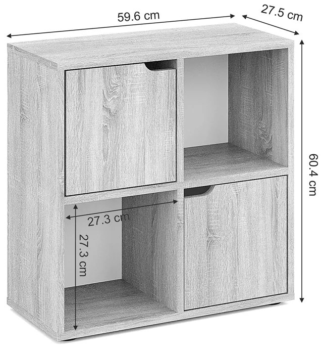 Βιβλιοθήκη Bookel pakoworld σε καρυδί απόχρωση 59.6x27.5x60.4εκ