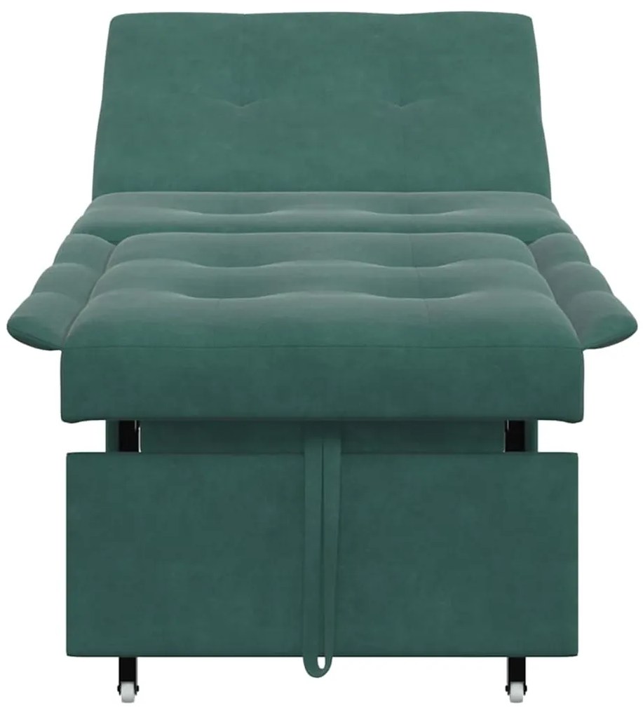 vidaXL Κρεβάτι καναπές Σκούρο Πράσινο 194 x 67 x 82 εκ Βελούδο