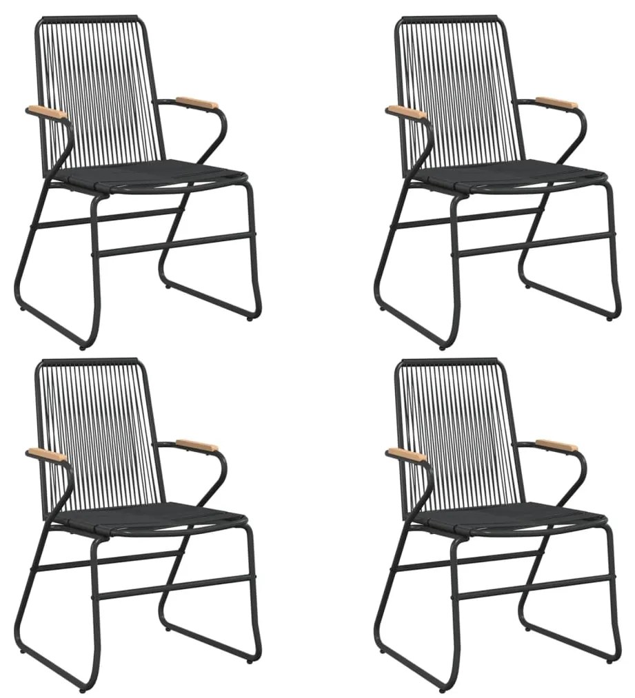 vidaXL Σετ Τραπεζαρίας Κήπου 5 Τεμαχίων Μαύρο από Ρατάν PVC