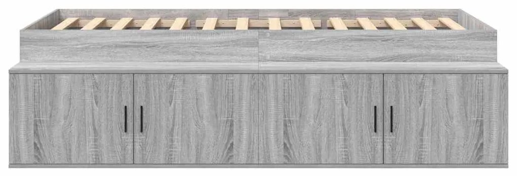 vidaXL Κρεβάτι με αποθηκευτικό χώρο Γκρι sonoma 75 x 190 cm