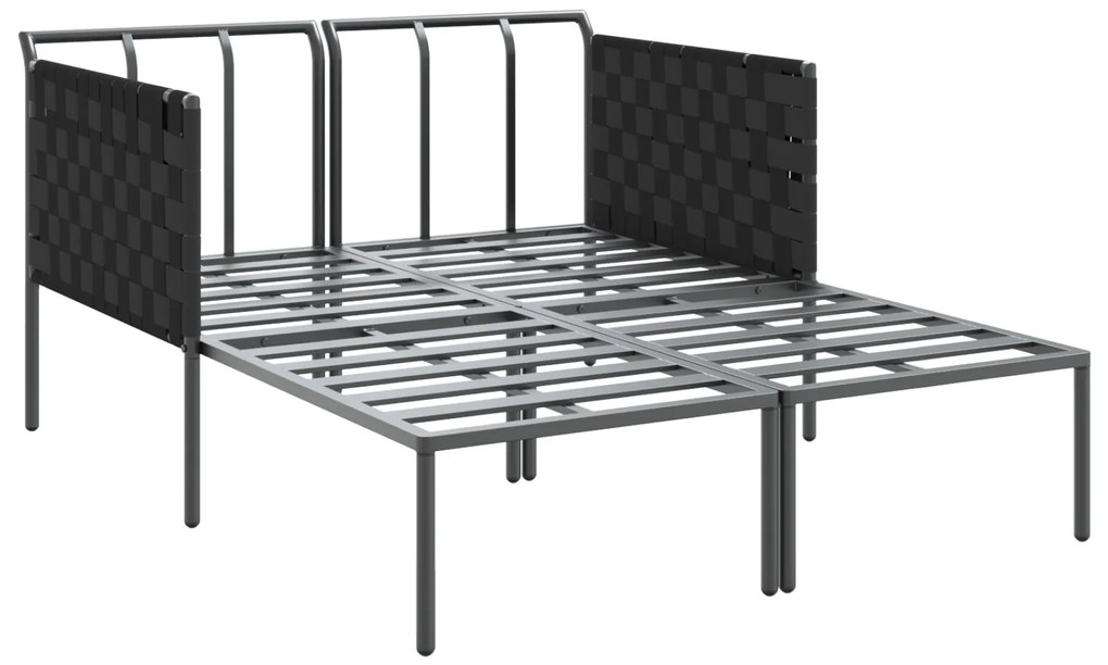 vidaXL Ήλιο-κρεβάτι με μαξιλάρι Ανθρακί 115 x 153 x 69.5 εκ. Ατσάλι