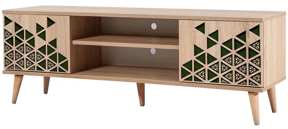 Έπιπλο Τηλεόρασης Truva 863SPH3026 140x40x50cm Oak-Green