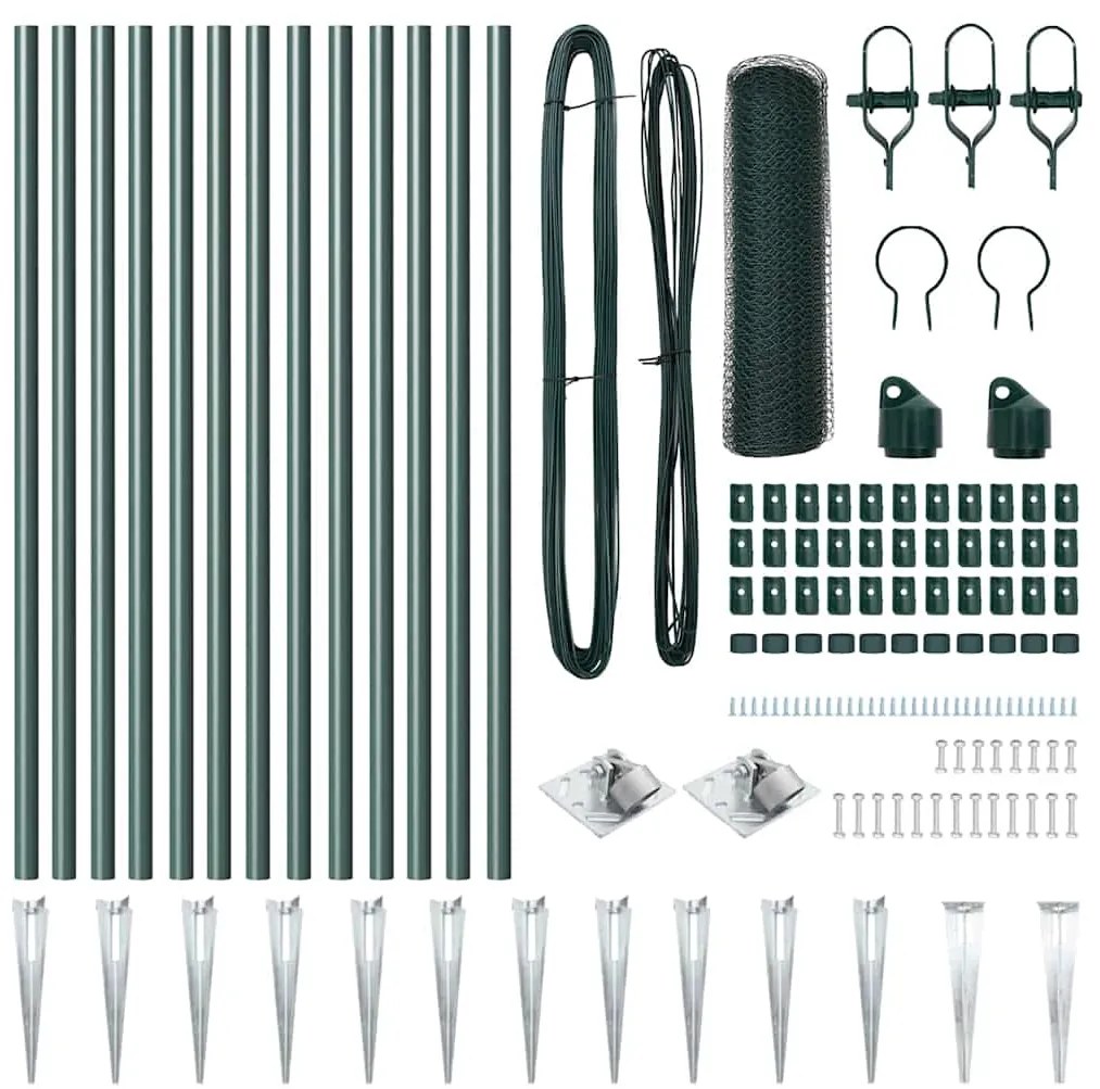 vidaXL Στύλος Περιφράξεων Πράσινο 25 x 0,8 μ (25 χλστ δίχτυ)