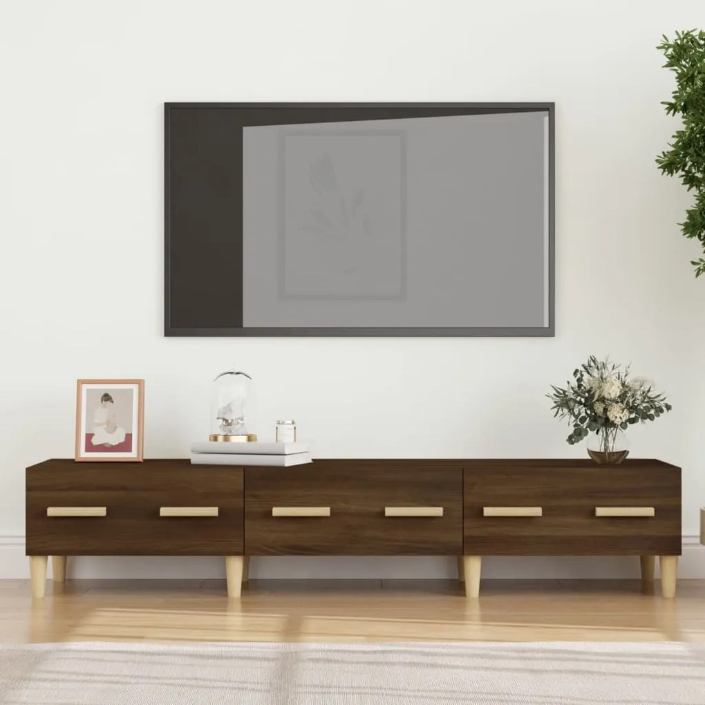 vidaXL Έπιπλο Τηλεόρασης Καφέ Δρυς 150x34,5x30 εκ. Επεξεργασμένο Ξύλο