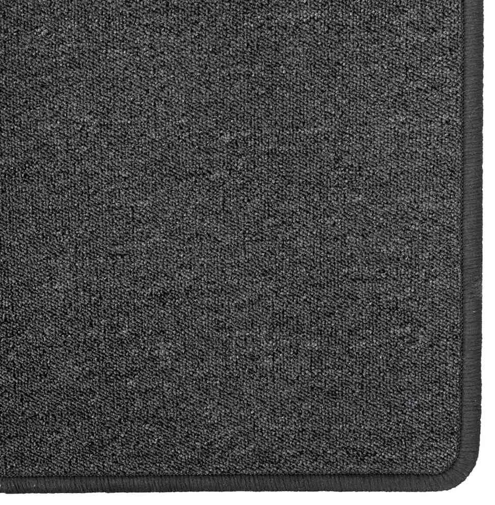 vidaXL Δερμάτινο Χαλί Σκούρο Γκρι 100 x 100 cm 100% Πολυπροπυλένιο