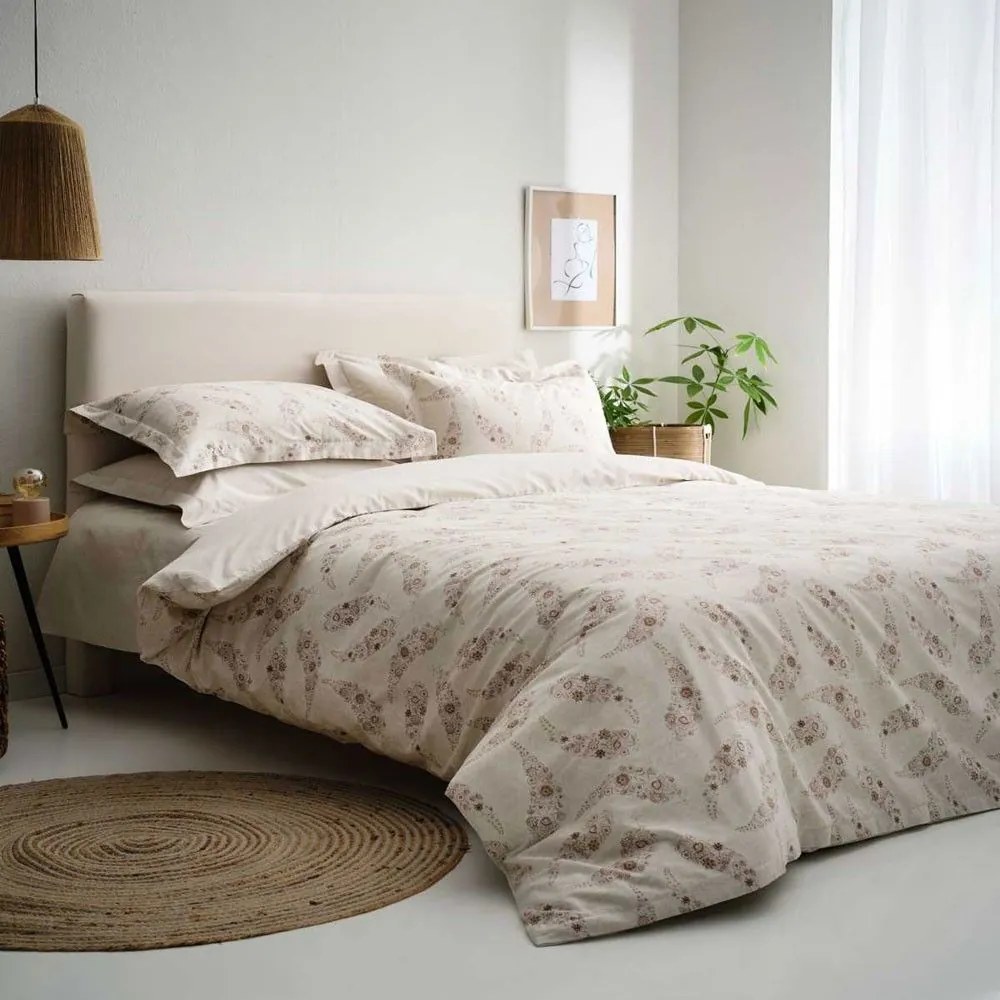 Παπλωματοθήκη Karen-2 (Σετ 3τμχ) Beige Vesta Home Queen Size 230x240cm 100% Βαμβακοσατέν