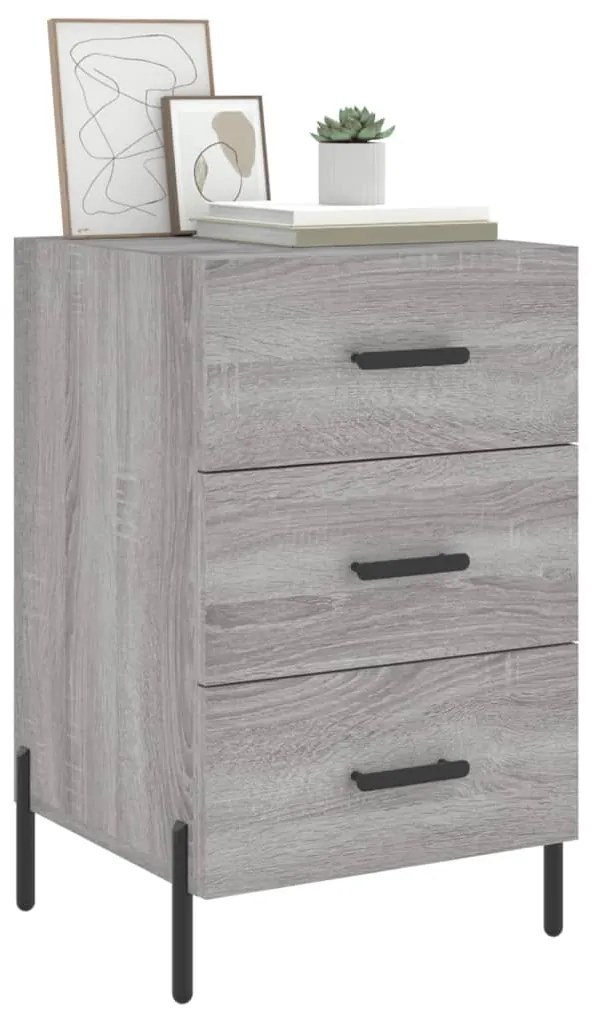 vidaXL Κομοδίνο Γκρι Sonoma 40 x 40 x 66 εκ. από Επεξεργασμένο Ξύλο