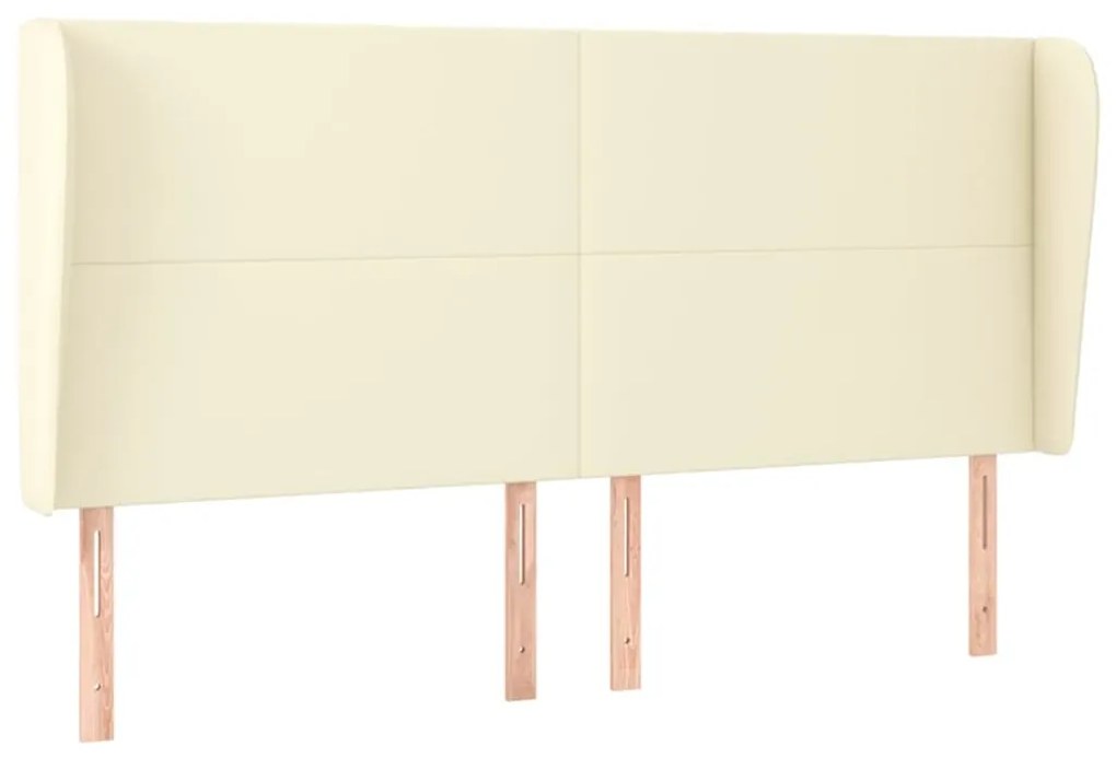 vidaXL Κεφαλάρι με Πτερύγια Κρεμ 183x23x118/128 εκ. Συνθετικό Δέρμα