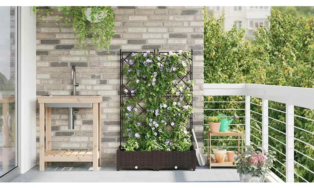 vidaXL Κηποτινάκι με Τρέλα Καφέ 80 x 40 x 125.5 εκ. PP