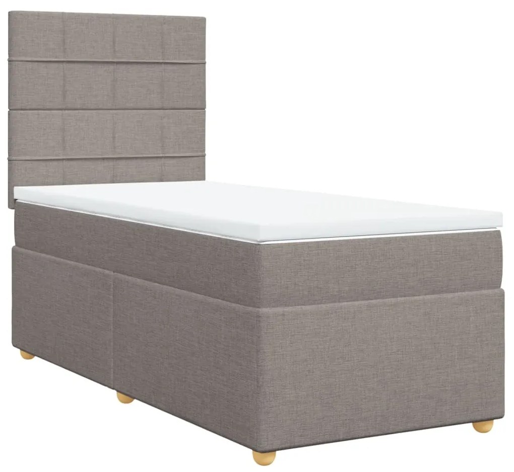 ΚΡΕΒΑΤΙ BOXSPRING ΜΕ ΣΤΡΩΜΑ TAUPE 90X190 ΕΚ.ΥΦΑΣΜΑΤΙΝΟ 3291139