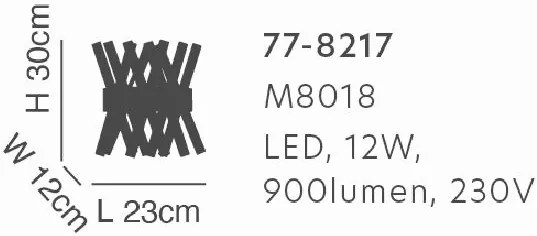 Φωτιστικό Τοίχου - Απλίκα M8018 XENIC GOLD MATT WALL LAMP Γ3 - 1.5W - 20W - 77-8217