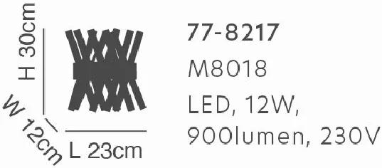 Φωτιστικό Τοίχου - Απλίκα M8018 XENIC GOLD MATT WALL LAMP Γ3 - Γυαλί - 77-8217