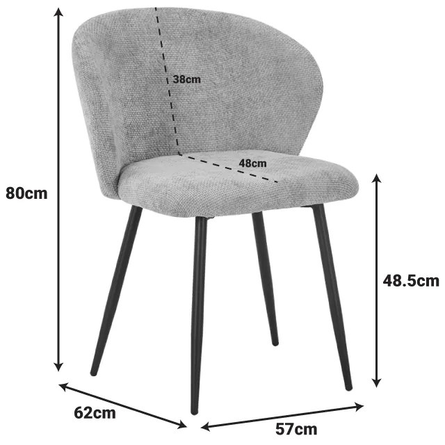 Καρέκλα Karg pakoworld camel ύφασμα-πόδι μαύρο μέταλλο 57x62x80εκ