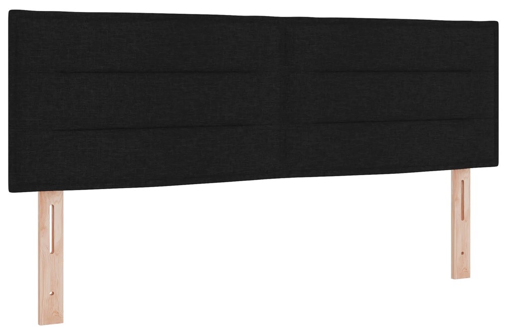 vidaXL κρεβάτι box spring με στρώμα Μαύρο 140x190 εκ. Υφάσμα
