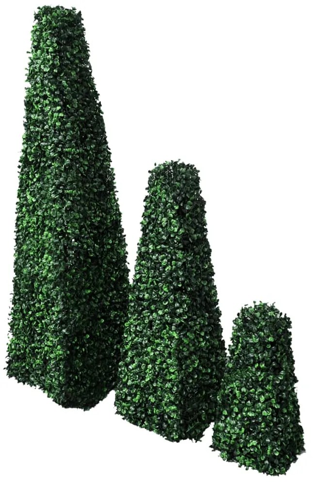 Πυξάρι Τεχνητό Φυτό  με Σχήμα Πυραμίδα Σετ των 3