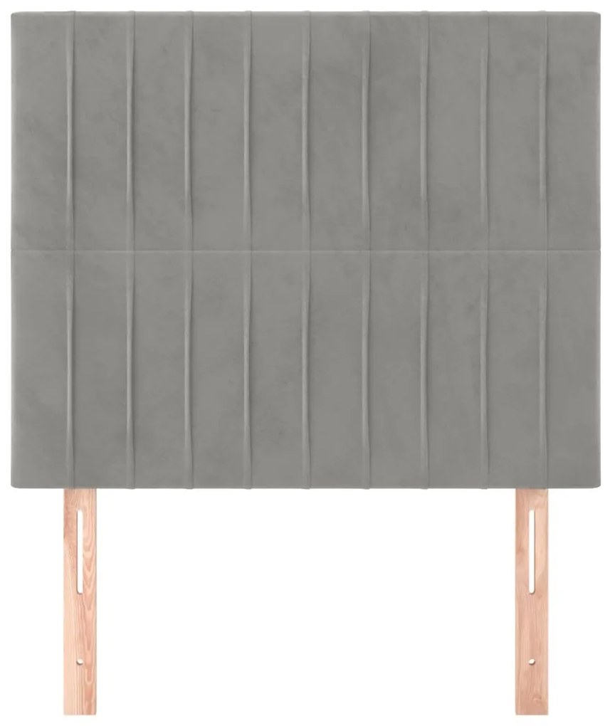 vidaXL Κεφαλάρια Κρεβατιού 2 τεμ. Αν. Γκρι 100x5x78/88 εκ. Βελούδινο