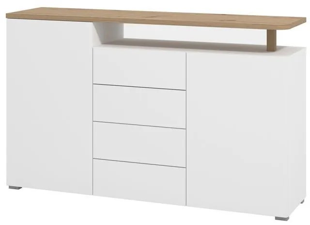 Μπουφές ATERNO 154 3K4F2V Λευκό - Artisan Oak 154x40x94εκ. 154x40x94 εκ.