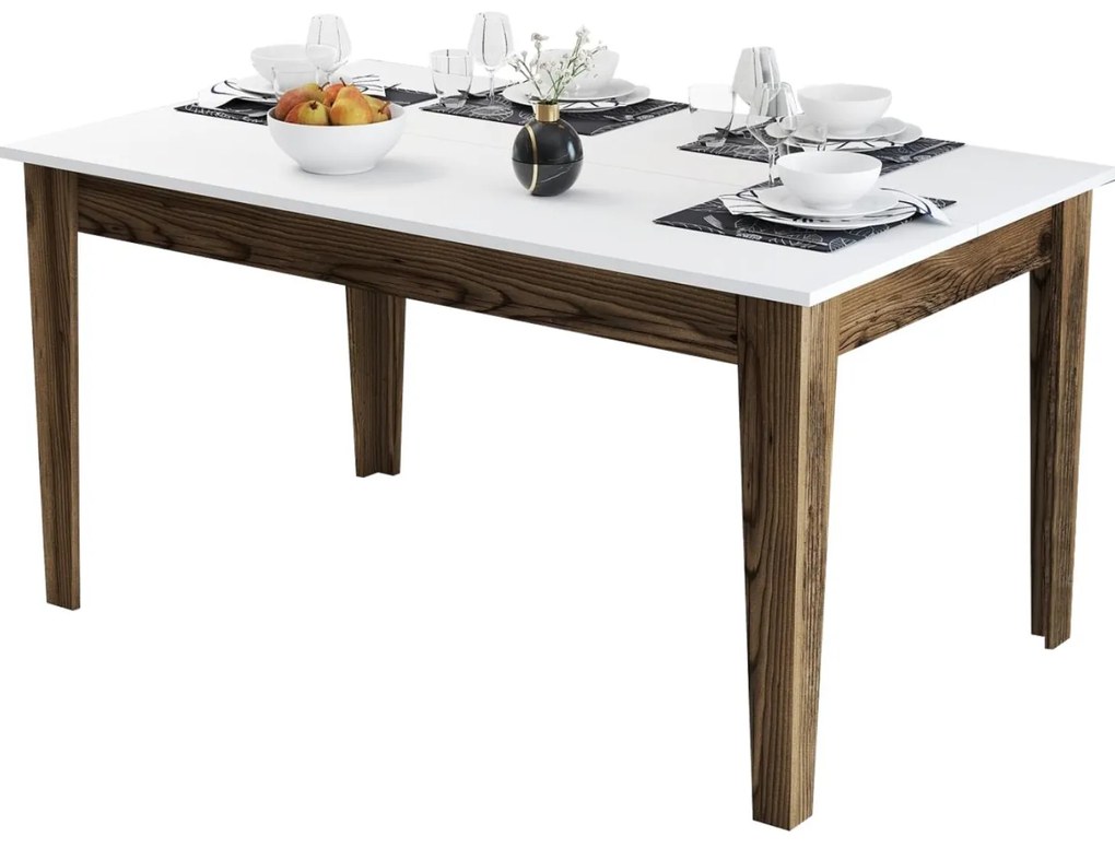 ΤΡΑΠΕΖΙ ΤΡΑΠΕΖΑΡΙΑΣ STANDARD  ΜΕΛΑΜΙΝΗ ΚΑΡΥΔΙ-ΛΕΥΚΟ ΜΕ ΑΠΟΘ.ΧΩΡΟ 145x88x75Yεκ.