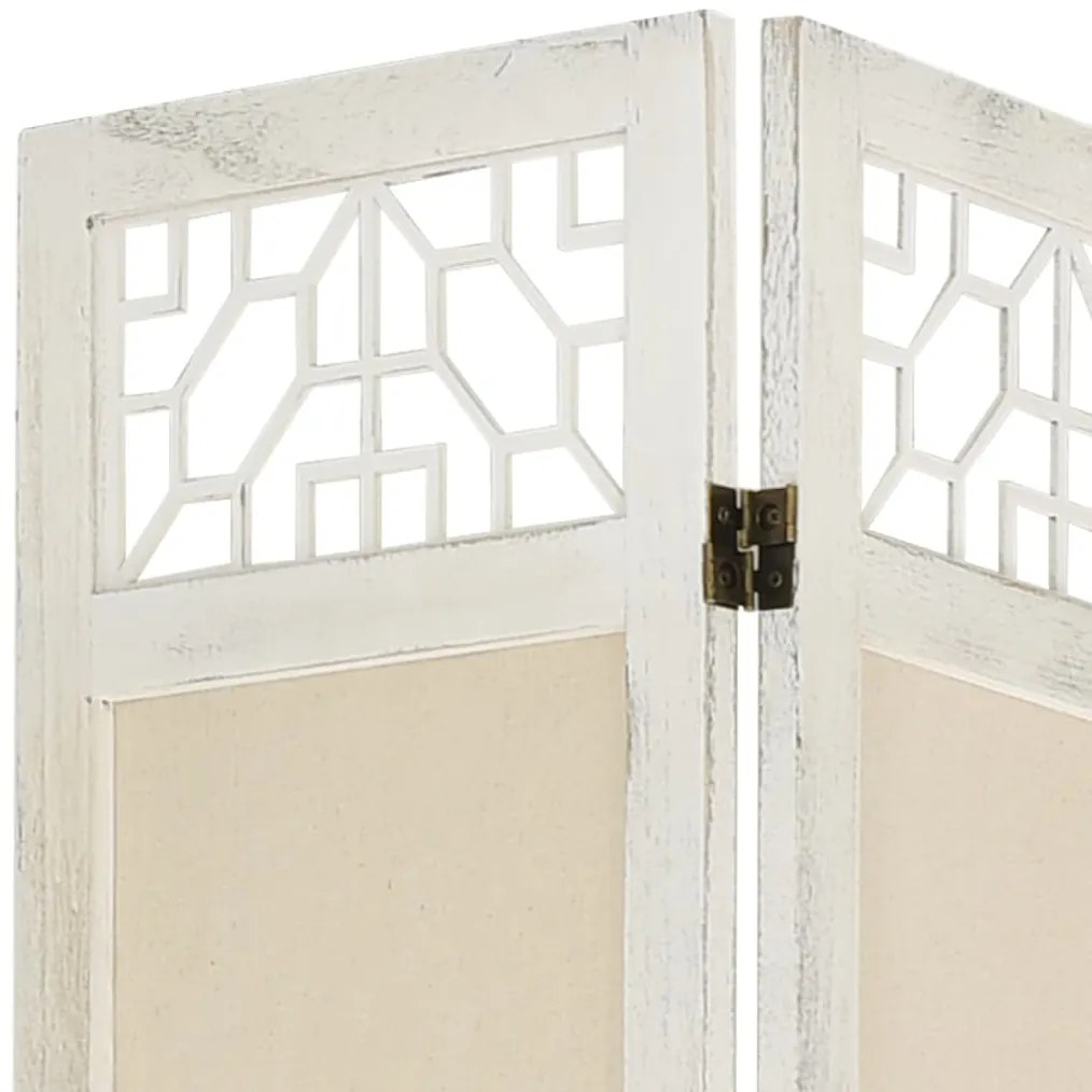 vidaXL Διαχωριστικό Δωματίου με 6 Πάνελ Κρεμ 210 x 165 εκ. Υφασμάτινο