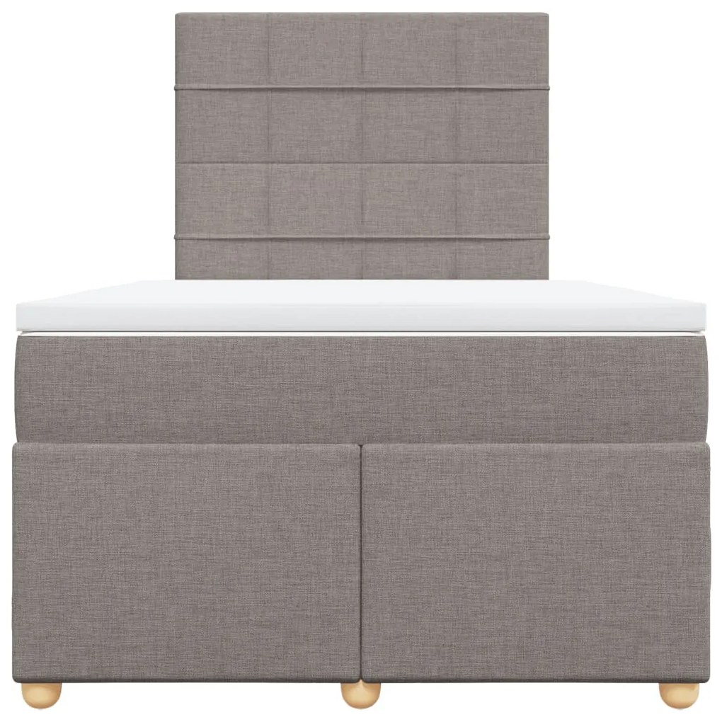 Κρεβάτι Boxspring με Στρώμα Taupe 120x200 εκ. Υφασμάτινο - Μπεζ-Γκρι