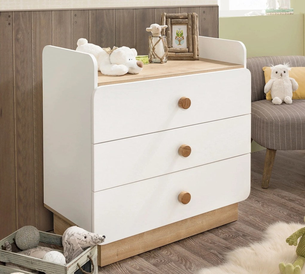 Συρταριέρα  NATURA BABY  Λευκό + Φυσικό χρώμα  NA-1201  86x52x95εκ Cilek