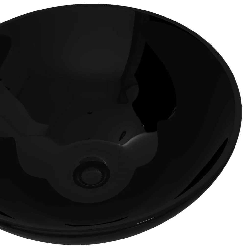 Νιπτήρας Μπάνιου Στρογγυλός Μαύρος Κεραμικός
