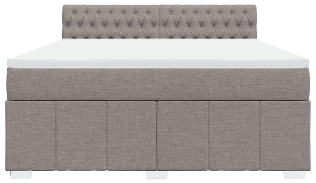 Κρεβάτι Boxspring με Στρώμα Taupe 180x200 εκ. Υφασμάτινο - Μπεζ-Γκρι