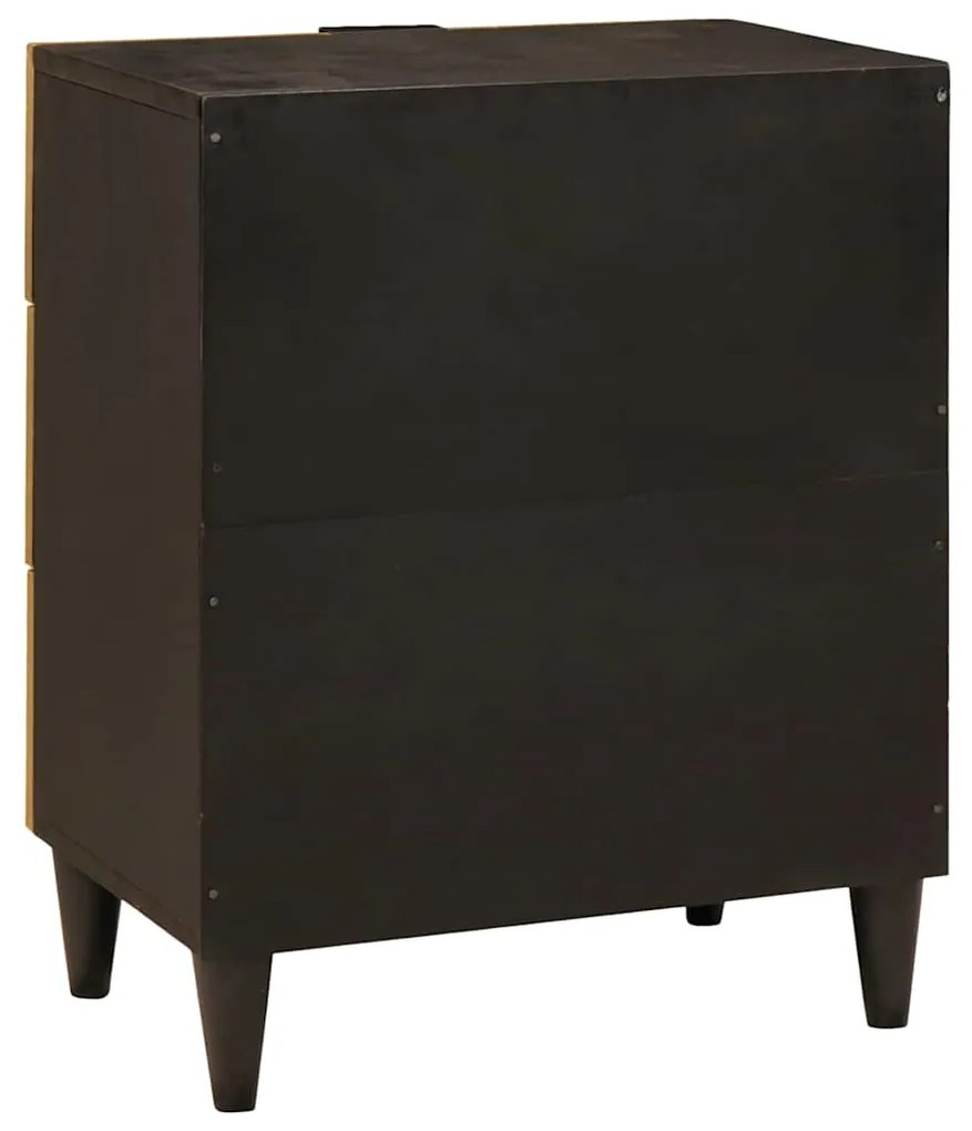 vidaXL Κομοδίνο με συρτάρι Μαύρο και Χρυσό 50 x 33 x 60 εκ
