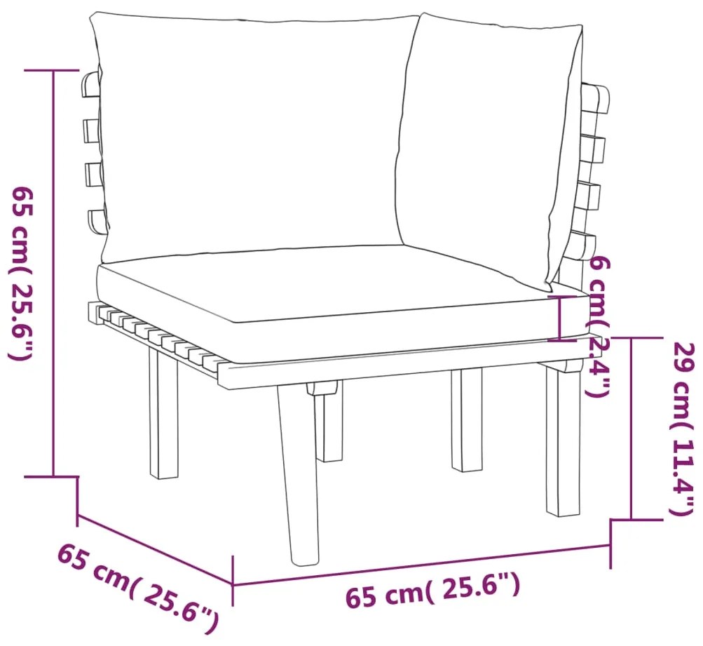 vidaXL Σαλόνι Κήπου Σετ 3 Τεμαχίων από Μασίφ Ξύλο Ακακίας με Μαξιλάρια