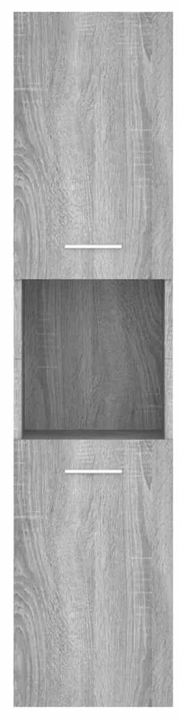 vidaXL Ντουλάπι Μπάνιου Γκρι Sonoma 30x30x130 εκ. Επεξεργασμένο Ξύλο