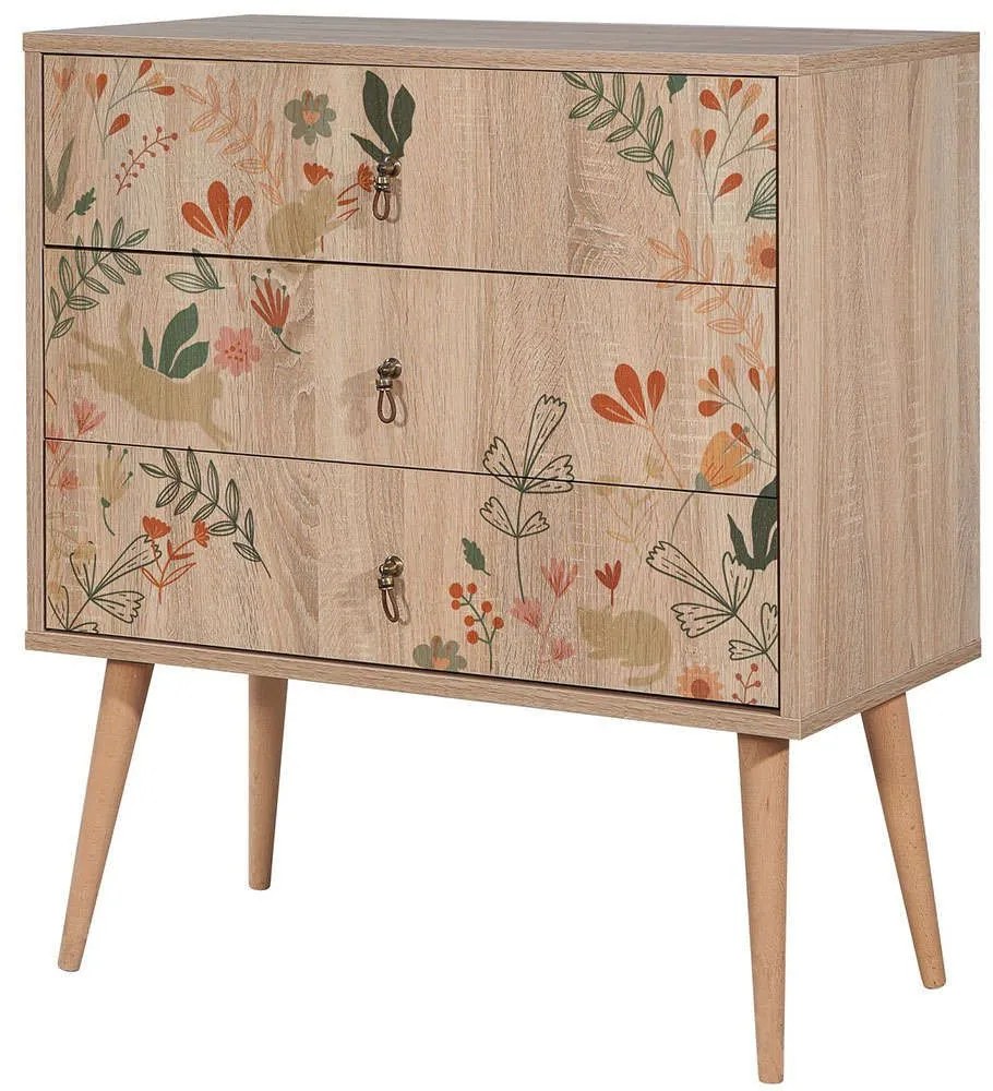 Συρταριέρα City Trio Cat 869VEL3462 80x40x89cm Multi