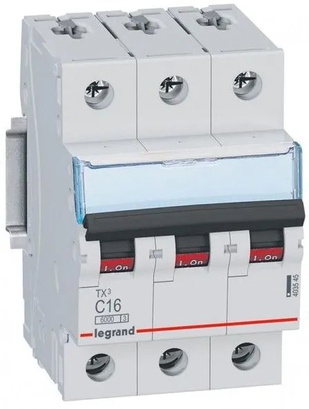 Αυτόματη Ασφάλεια 16Α C 3Π 6kA Tx3 403545 Legrand 403545
