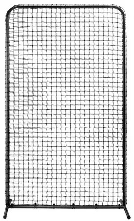 VEVOR I Screen Baseball for Batting Cage, 7x4 ft Baseball Softball Safety Screen, Body Protector Portable Batting Screen with Carry Bag &amp; Ground Stakes, Heavy Duty Pitching Net for Pitchers Protection