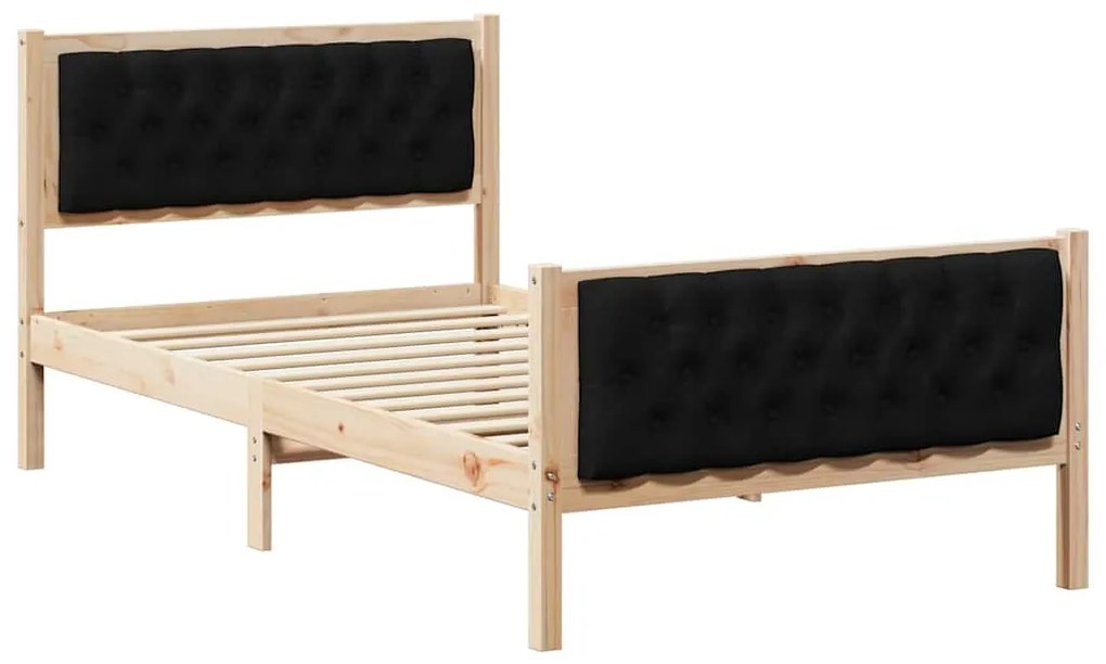 vidaXL Σκελετός Κρεβατιού Μαύρο 100 x 200 cm Στερεά ξυλεία πεύκου