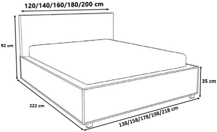 Επενδυμένο κρεβάτι Porto-Leuko-120 x 200