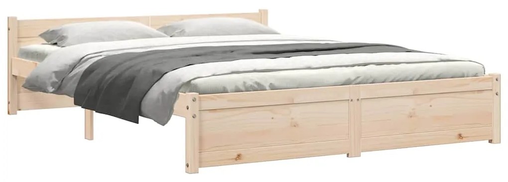 vidaXL Πλαίσιο Κρεβατιού 150 x 200 εκ. Μασίφ Ξύλο King Size